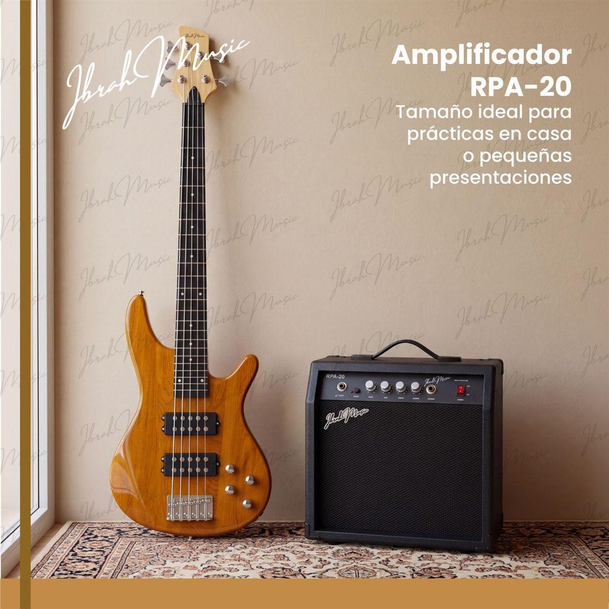 Bajo Electrico Ibrah Music Hb De 5 Cuerdas De Color Madera-7