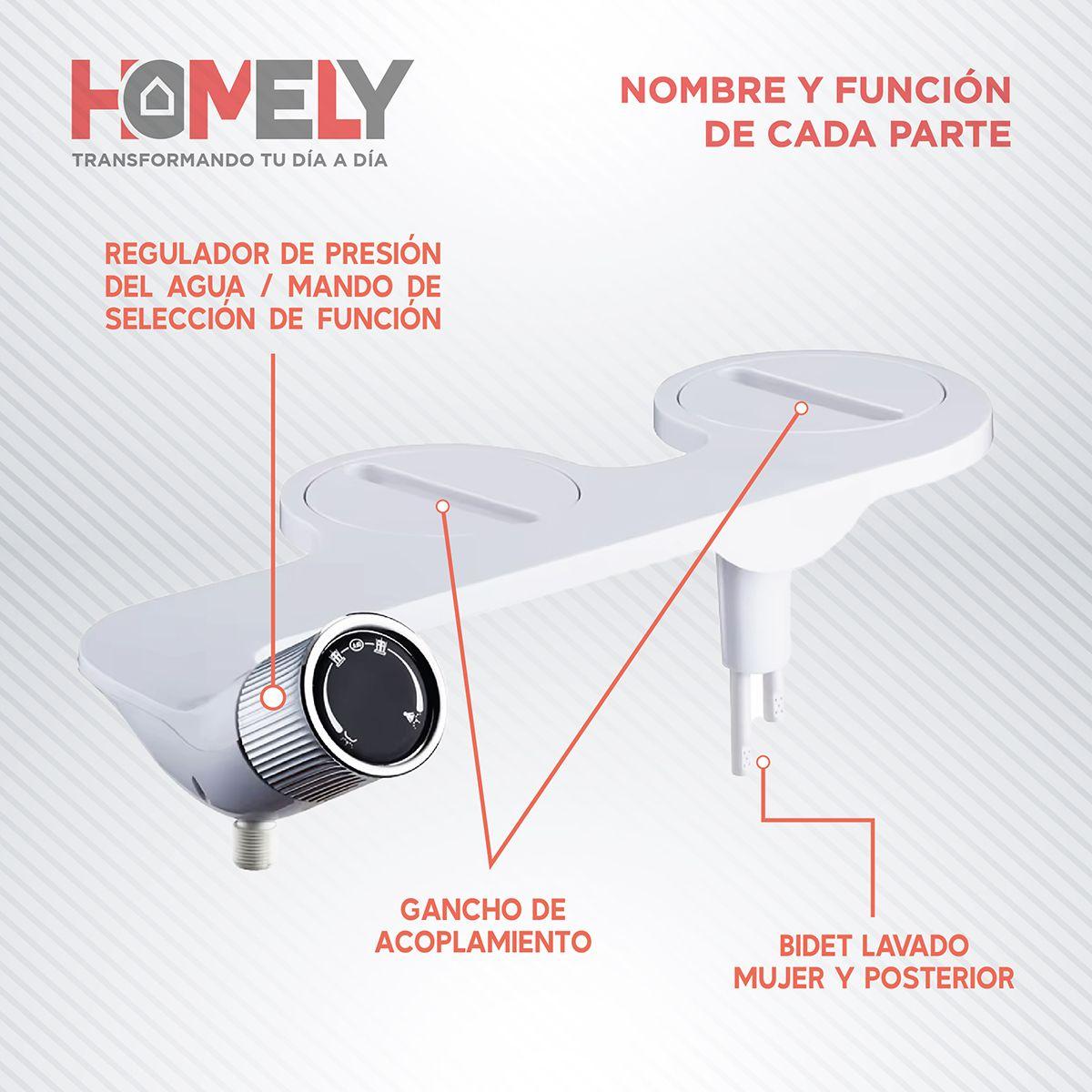 Bidet Ducha Homely Wc Inodoro Set Universal Flujo Ajustable-3