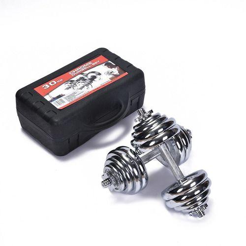 Set Mancuernas Cromadas 30kg Fitness Pesas Peso Regulable-5