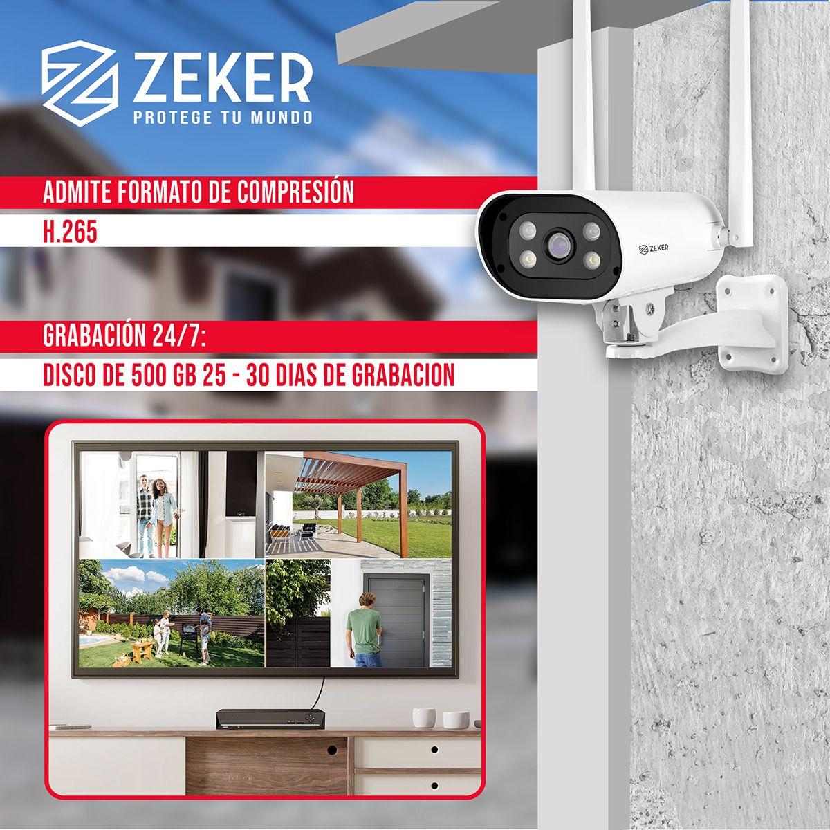 Kit Nvr Camaras Zeker Seguridad 1080p FHD + Disco Duro 500gb-2