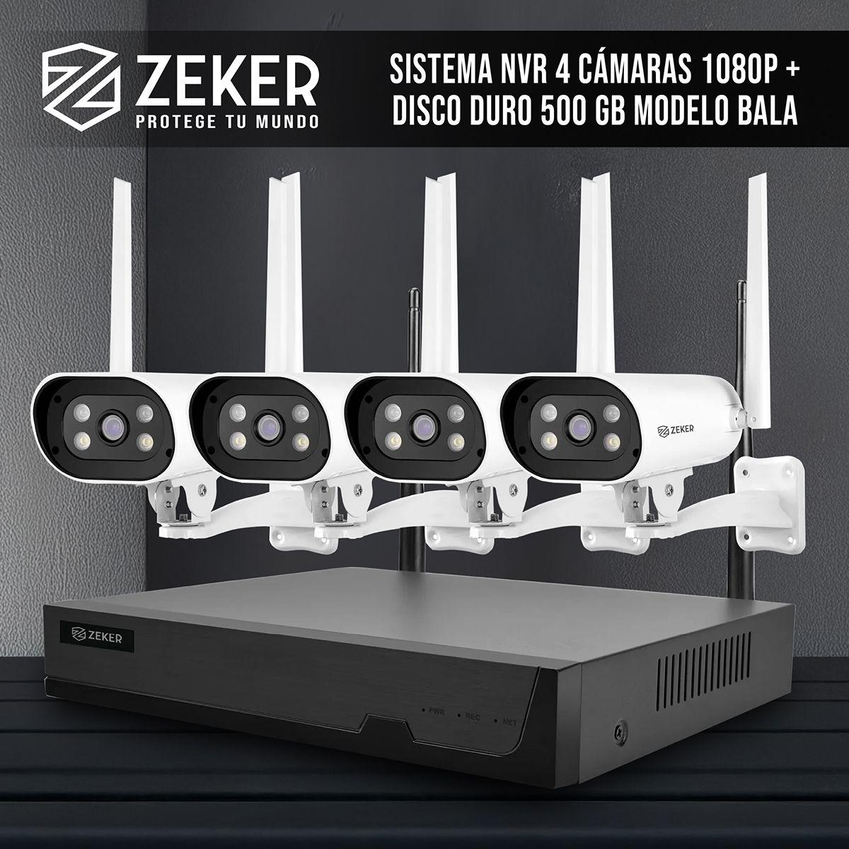 Kit Nvr Camaras Zeker Seguridad 1080p FHD + Disco Duro 500gb-9