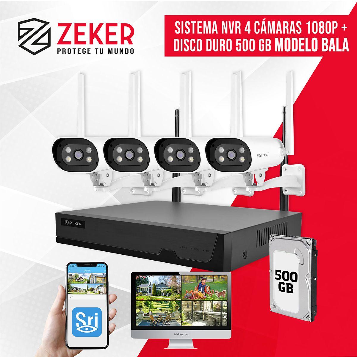 Kit Nvr Camaras Zeker Seguridad 1080p FHD + Disco Duro 500gb-8