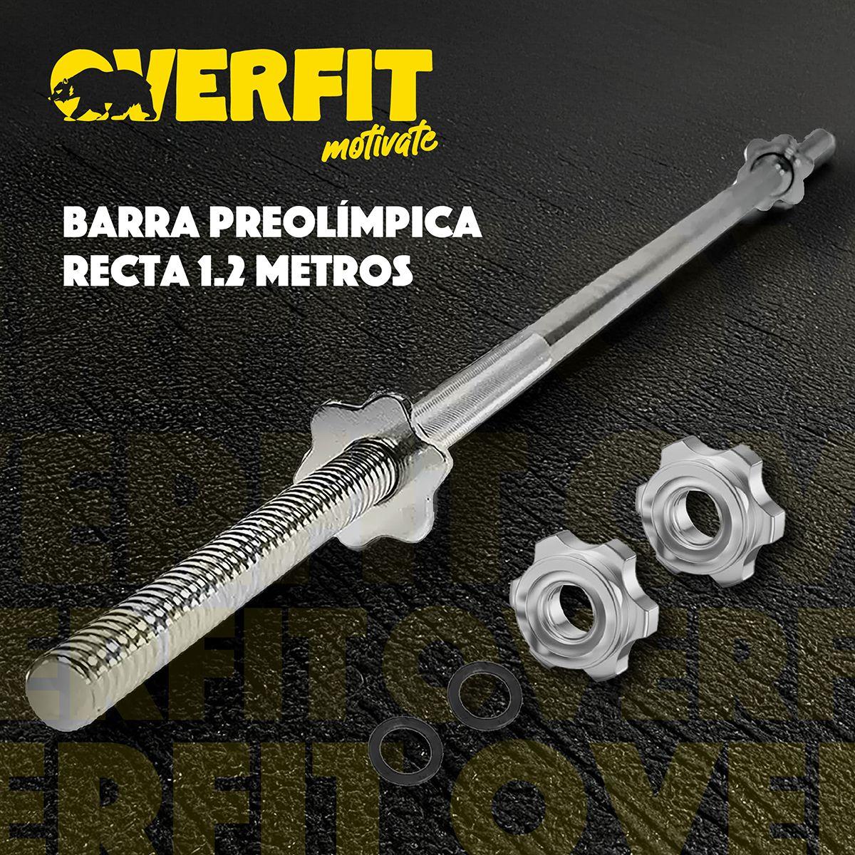 Barra Preolimpica Recta 4.6 kg Overfit 120Cm Cromada Fitness-7