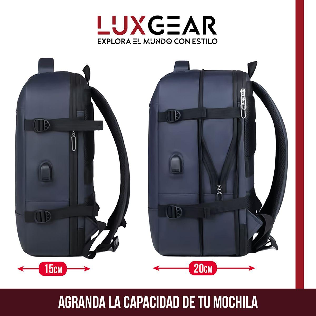 Mochila De Viaje Expansible Luxgear Prestige Impermeable-2
