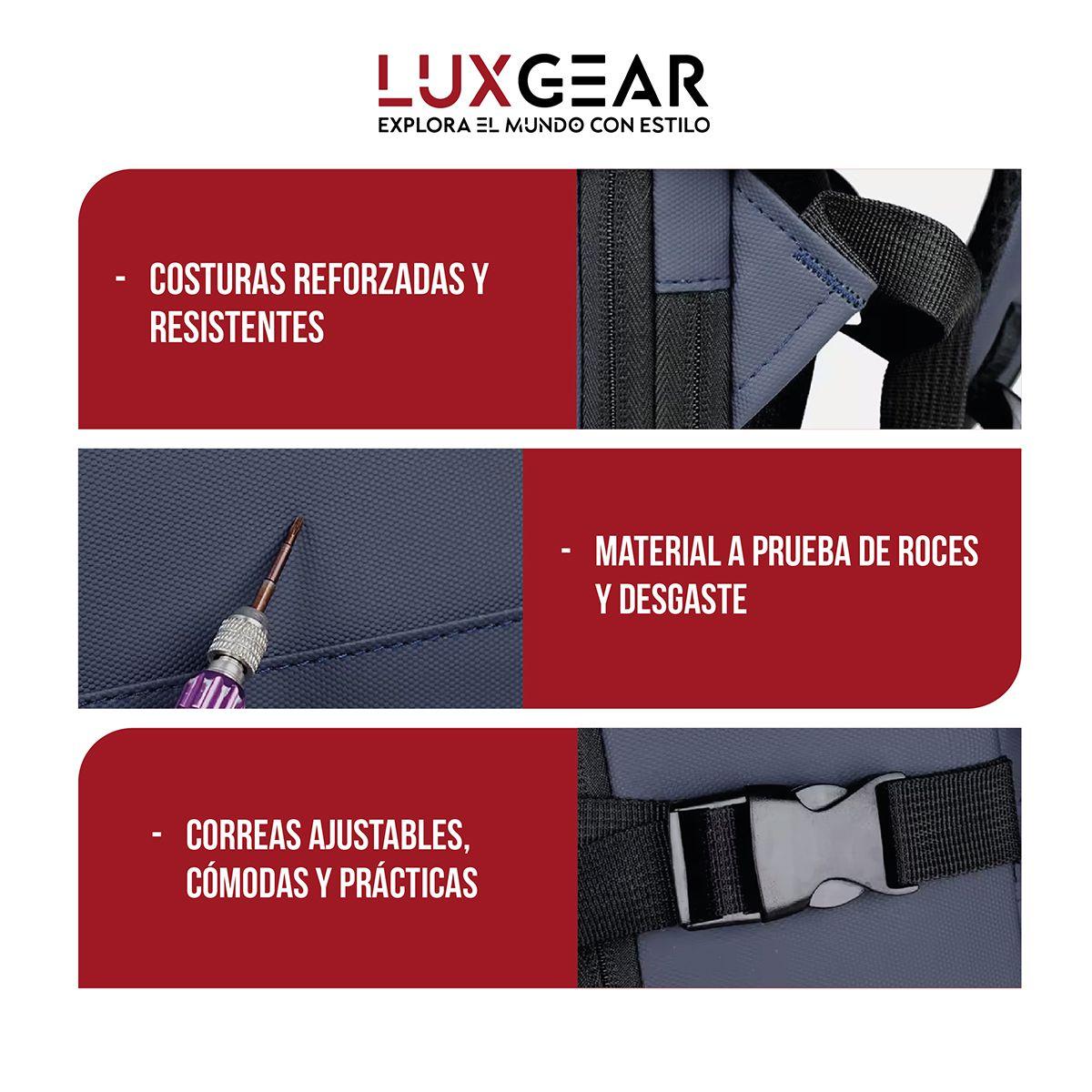 Mochila De Viaje Expansible Luxgear Prestige Impermeable-7