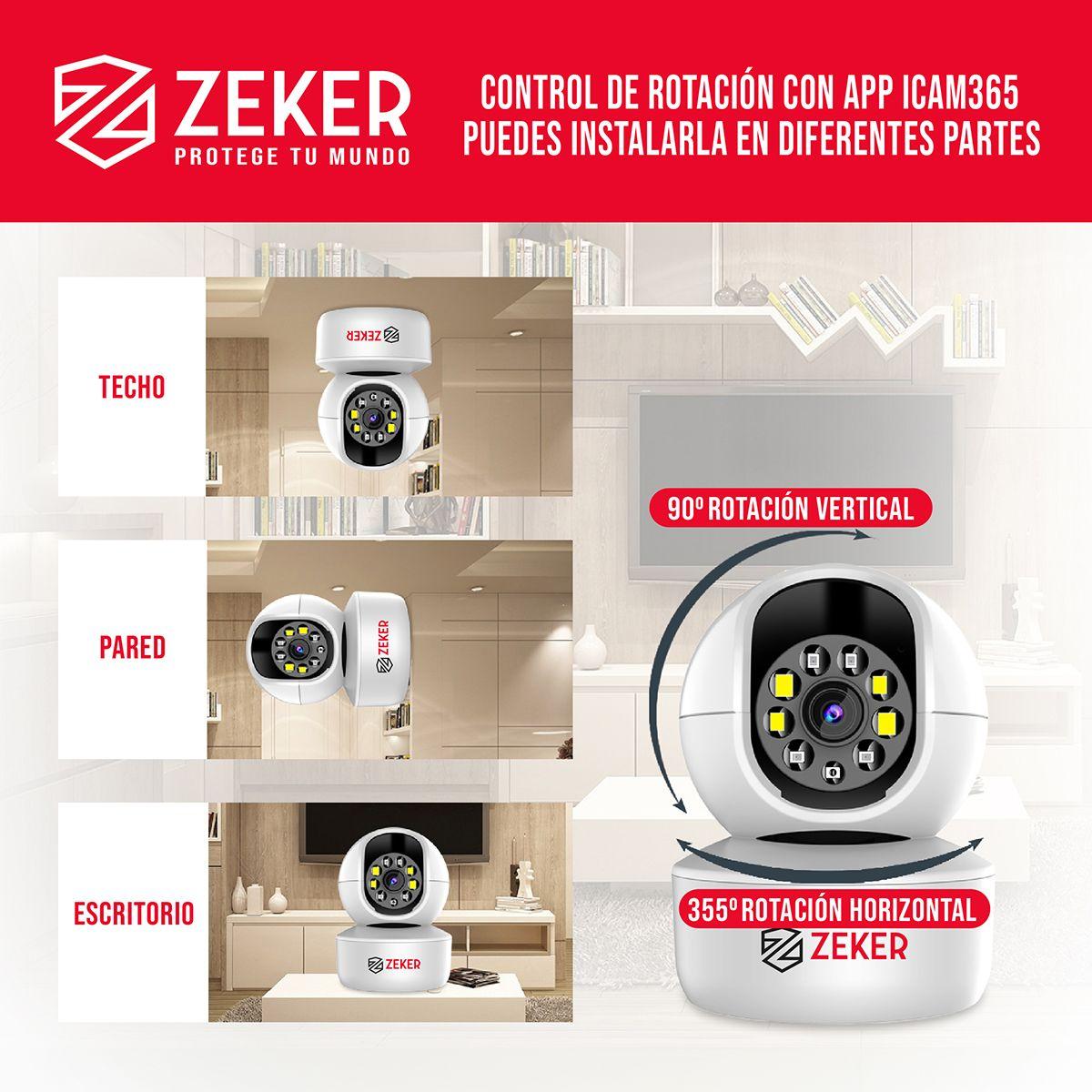Cámara De Seguridad Interior Wifi IP Zeker 2MP 5G Pan Tilt-4
