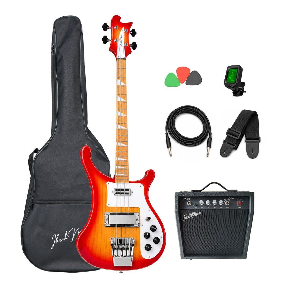 Bajo Electrico Ibrah Music Rh De 4 Cuerdas Sunburst -1