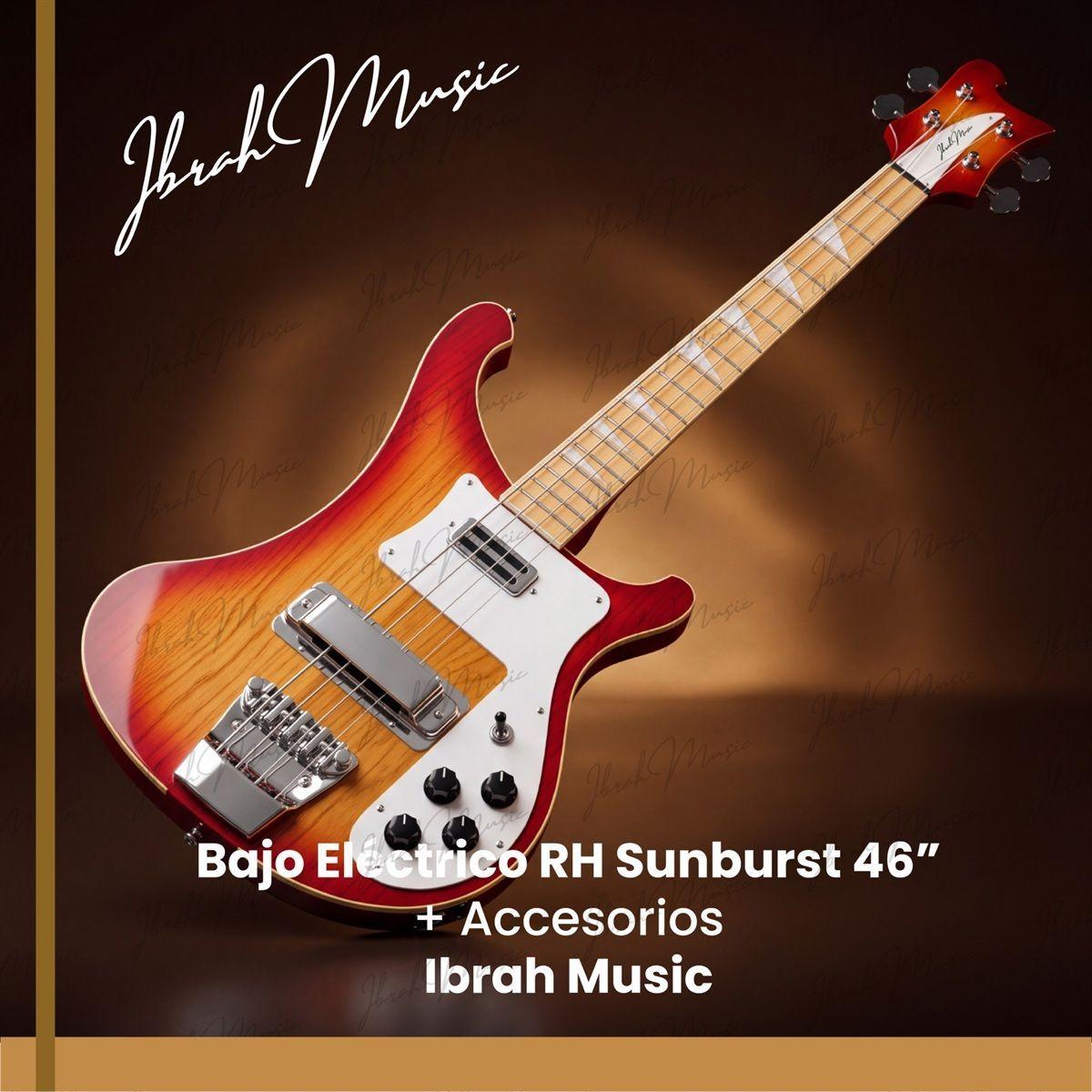 Bajo Electrico Ibrah Music Rh De 4 Cuerdas Sunburst -2