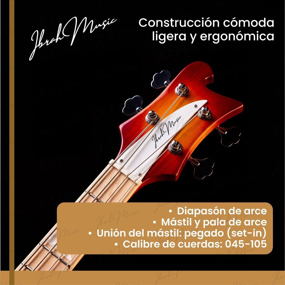 Bajo Electrico Ibrah Music Rh De 4 Cuerdas Sunburst -9