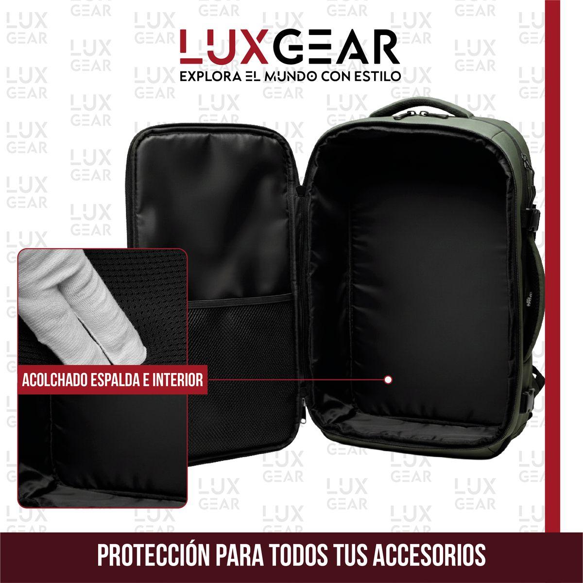 Mochila De Viaje 900D Luxgear Cabina 40 Litros Verde Olivo-6