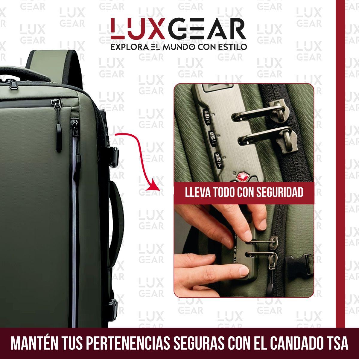 Mochila De Viaje 900D Luxgear Cabina 40 Litros Verde Olivo-5