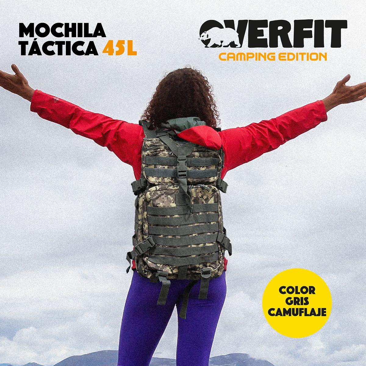 Mochila de Táctica Militar 45L Camuflaje Overfit Trekking-5