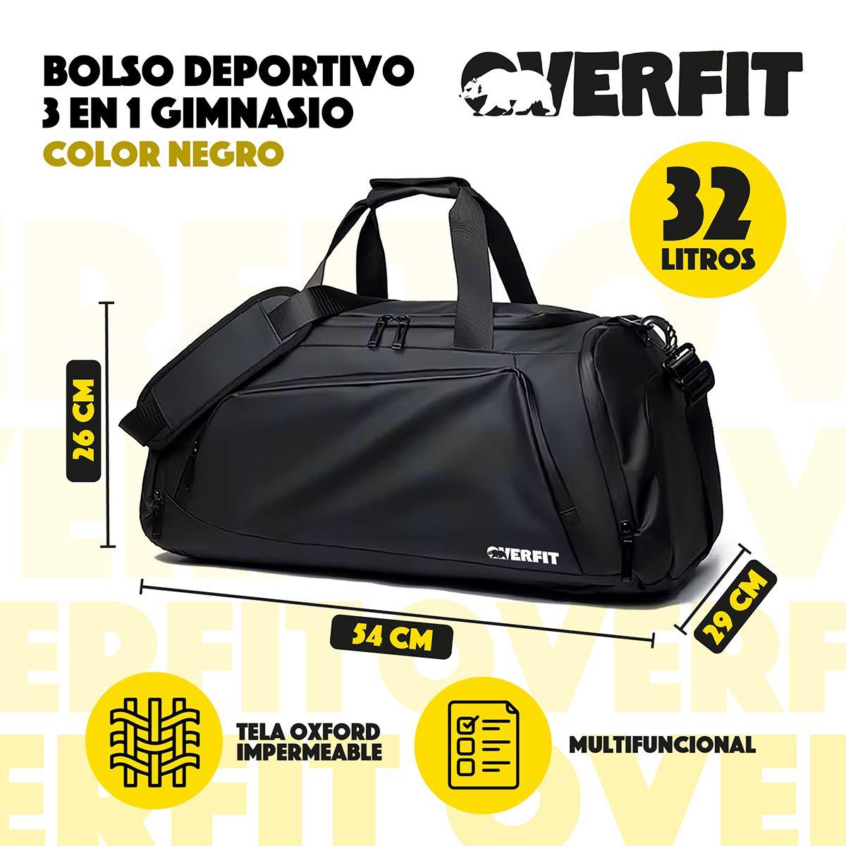 Bolso Deportivo Duffel Gym 3 en 1 Overfit Oxford Impermeable-1