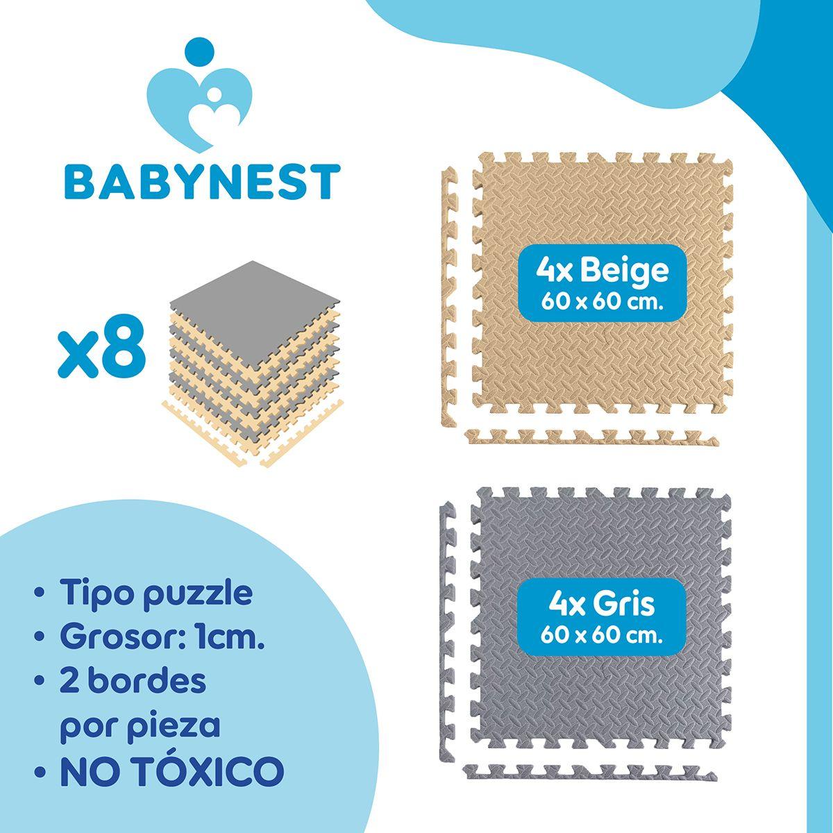 Piso De Goma Eva Bebé Alfombra Babynest 10mm 60x60cm Set x8 - GyB-2