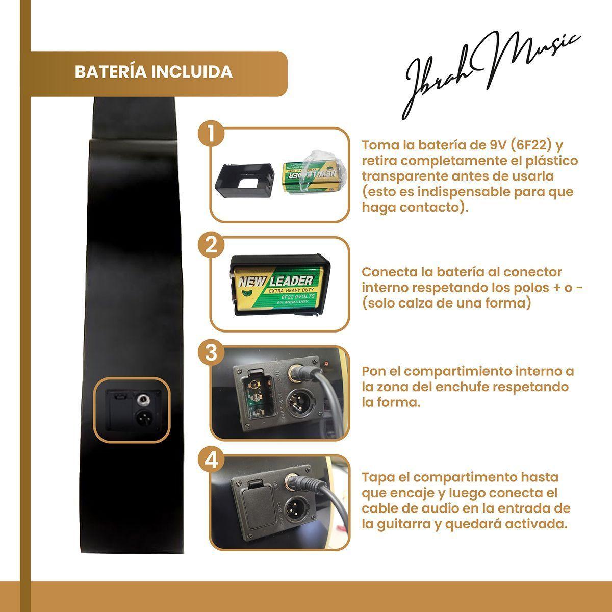 Guitarra Electroacustica De 41  Ibrah Music Con Eq -5