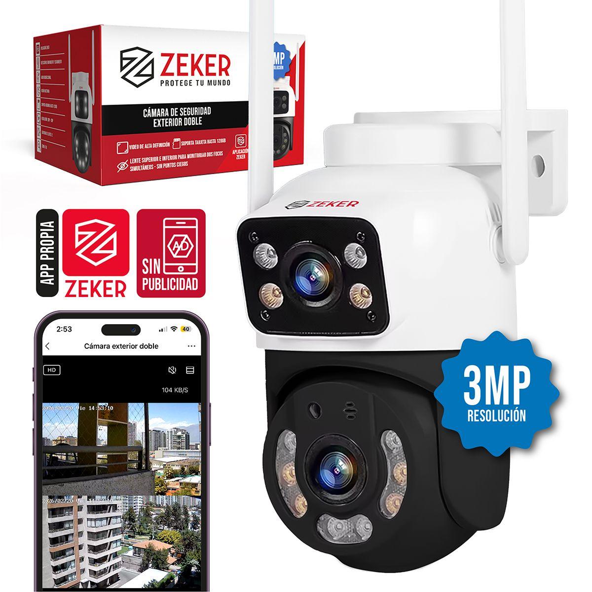 Camara De Seguridad 2.4g Zeker Doble 6mp Exterior Impermeabl-0