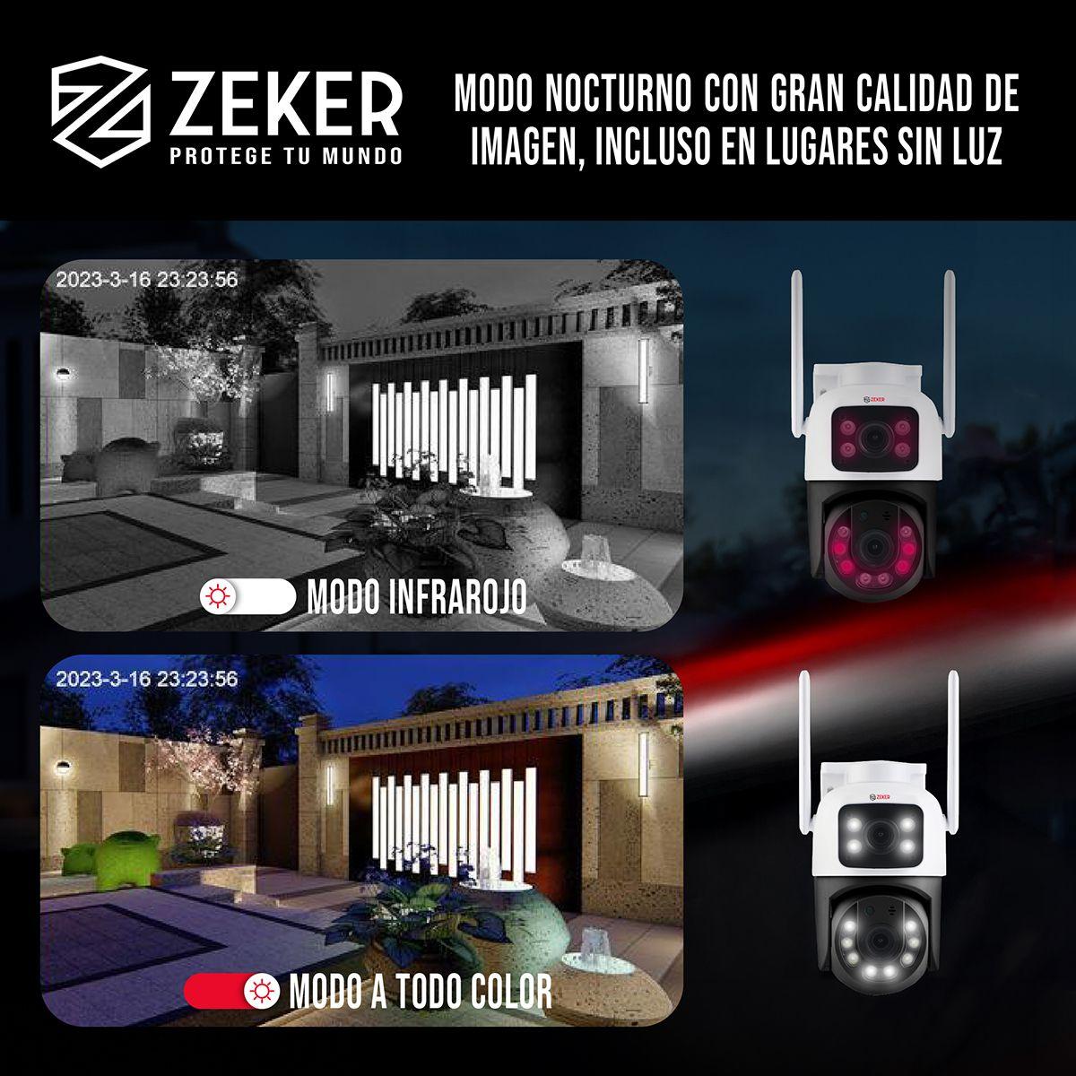 Camara De Seguridad 2.4g Zeker Doble 6mp Exterior Impermeabl-3