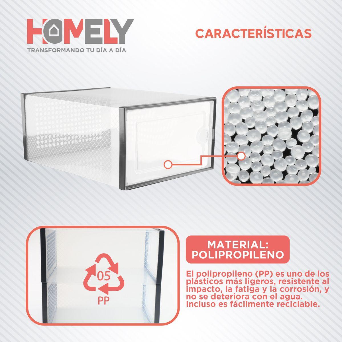 Caja Organizadora Zapatos Apilables Homely Transparente X2-2