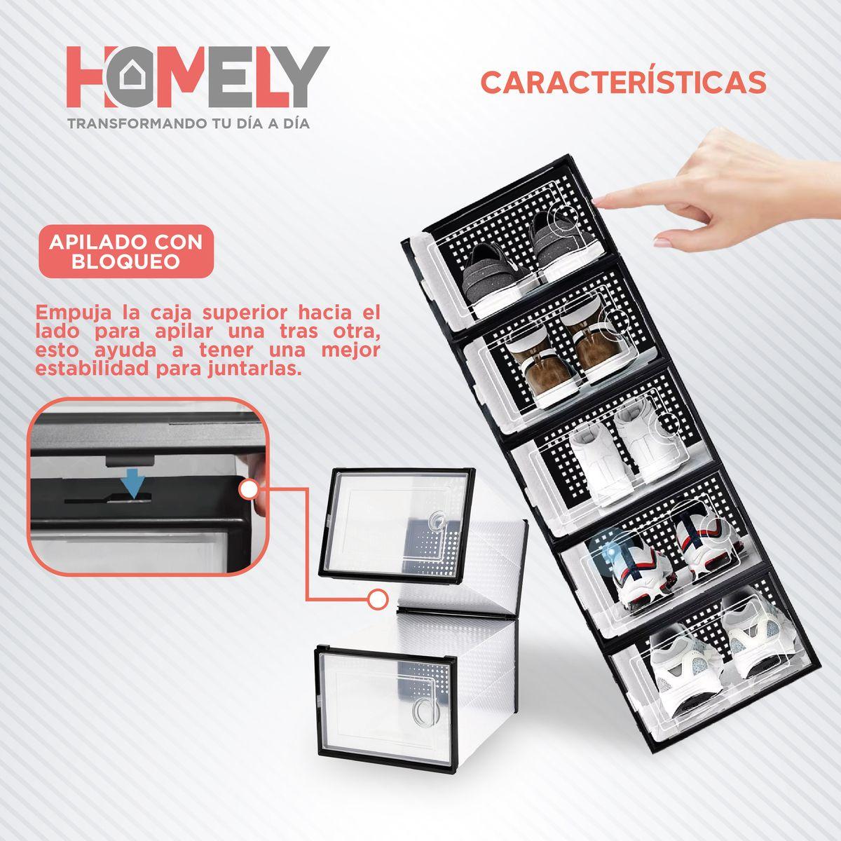 Caja Organizadora Zapatos Apilables Homely Transparente X2-3