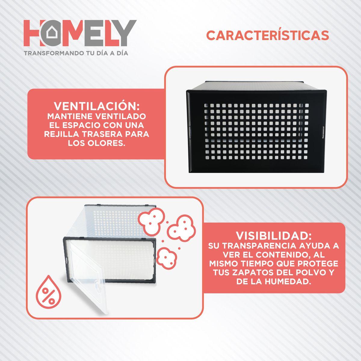 Caja Organizadora Zapatos Apilables Homely Transparente X2-4