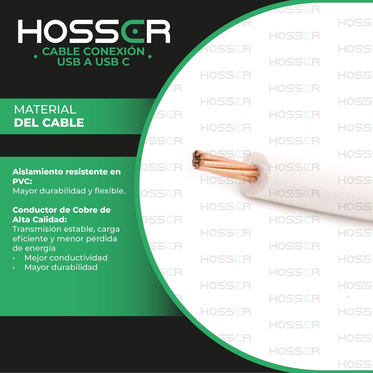 Cable Conexion Tipo C Hosser 5 metros Usb 2.0 Carga Datos-2