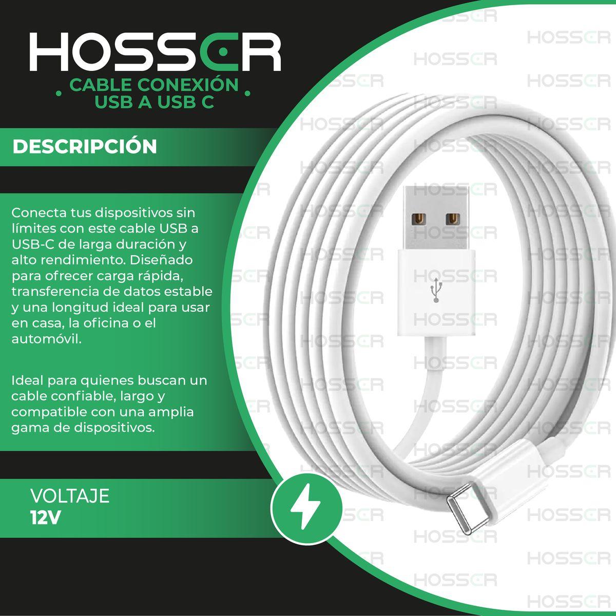 Cable Conexion Tipo C Hosser 5 metros Usb 2.0 Carga Datos-3