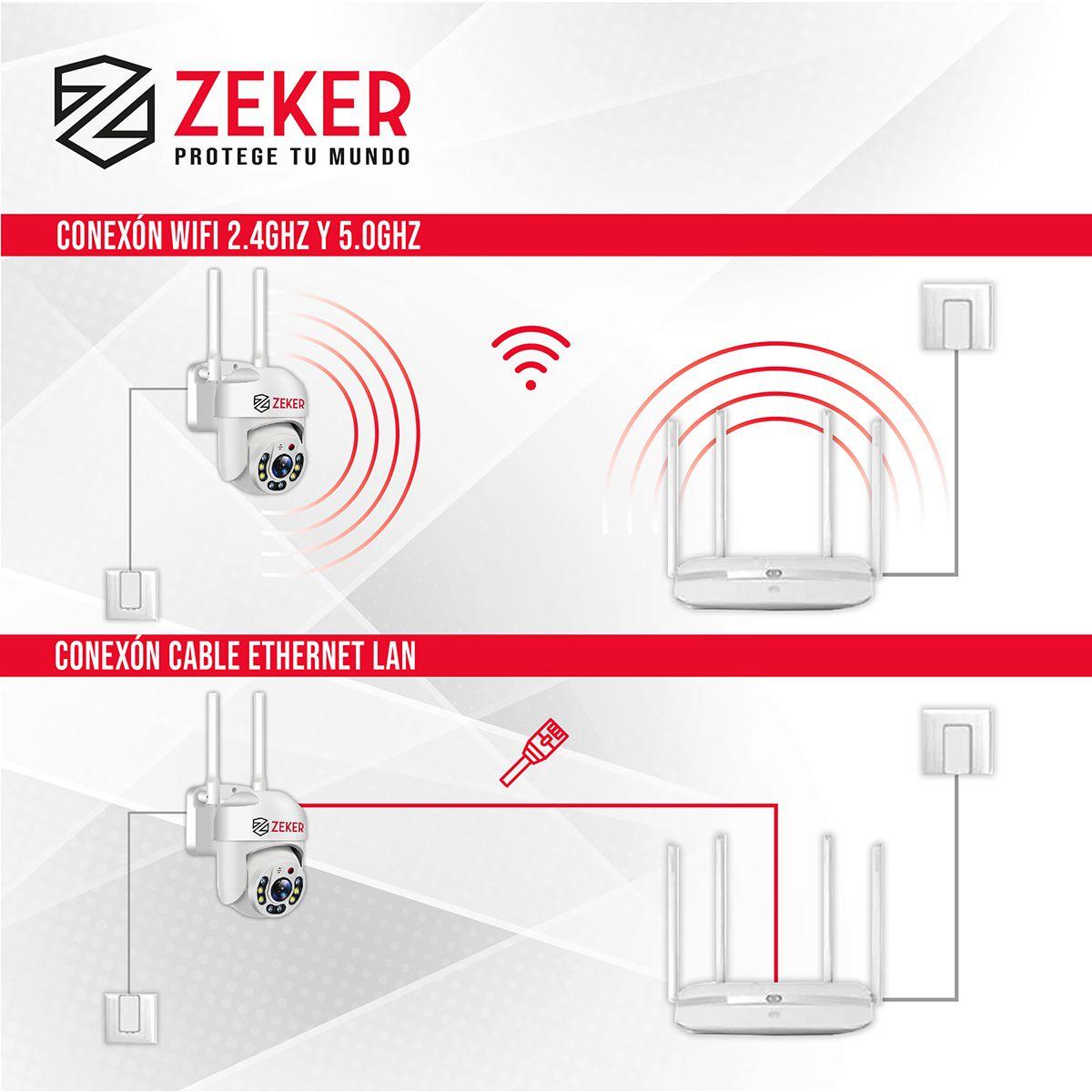 Cámara de Seguridad Wifi Exterior Impermeable Zeker 2MP 5G-6