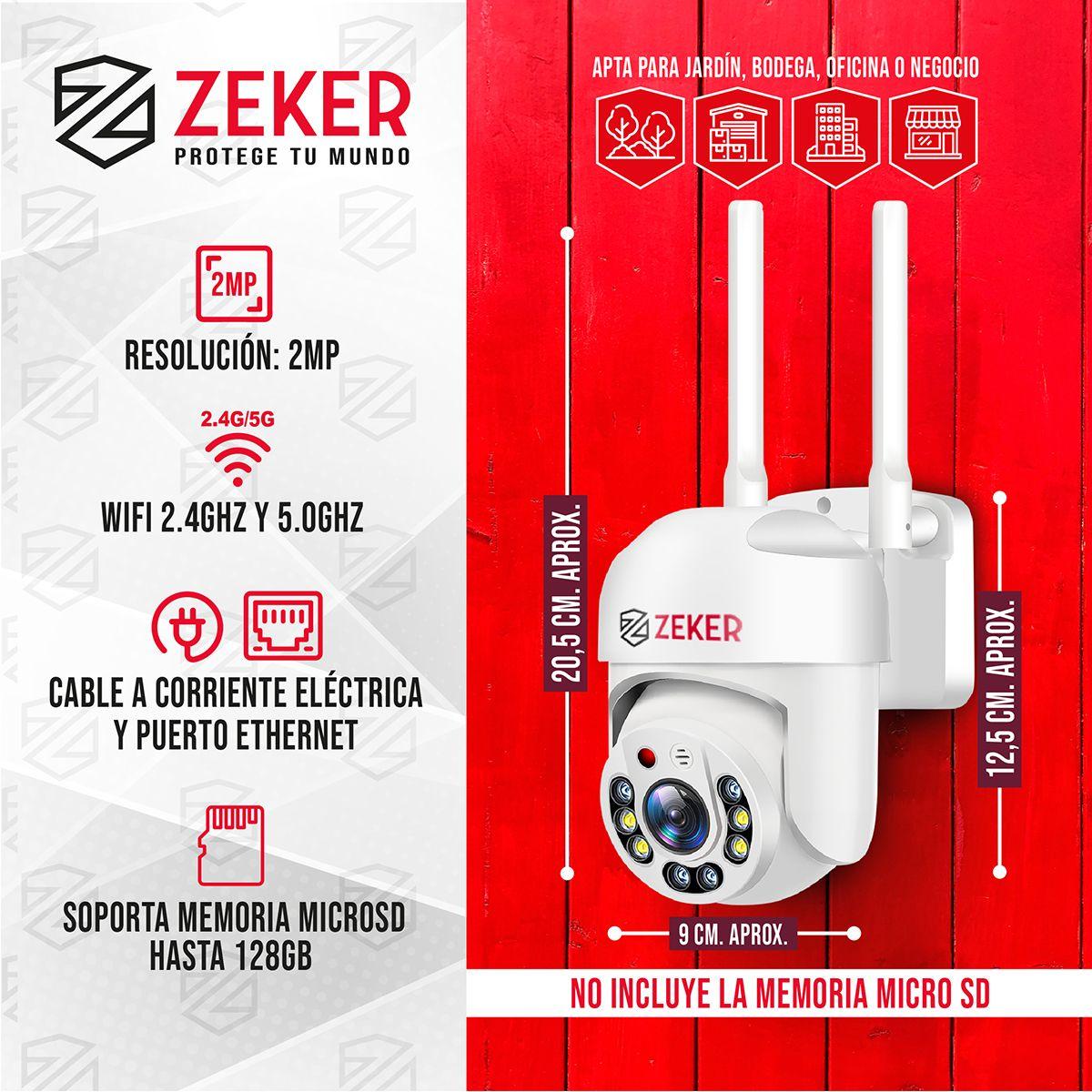 Cámara de Seguridad Wifi Exterior Impermeable Zeker 2MP 5G-2