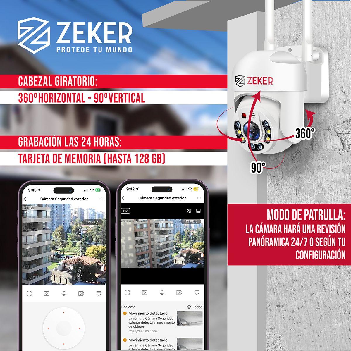 Cámara de Seguridad Wifi Exterior Impermeable Zeker 2MP 5G-5