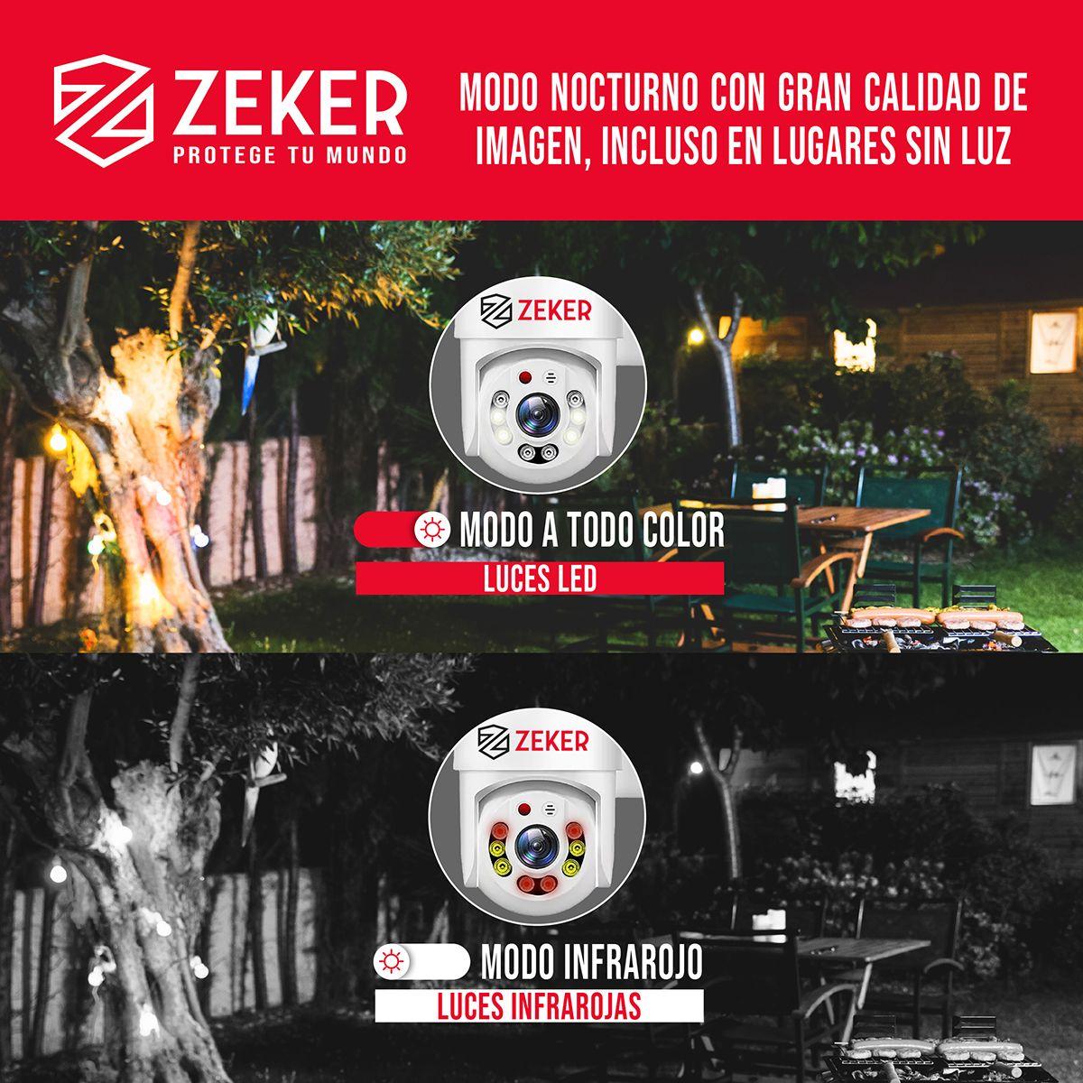 Cámara de Seguridad Wifi Exterior Impermeable Zeker 2MP 5G-6