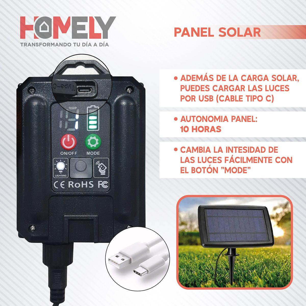 Guirnalda Terraza Solar Cascada Luces Led 10 Metros-3