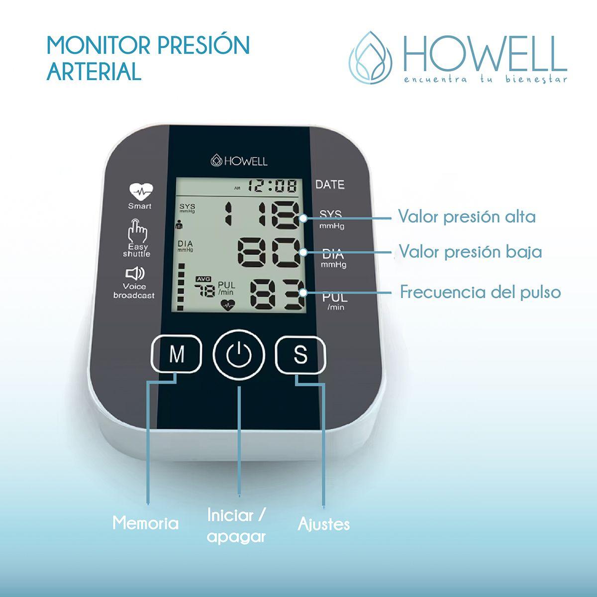 Tensiómetro Toma Presión Digital Usb Batería Howell T-300-2