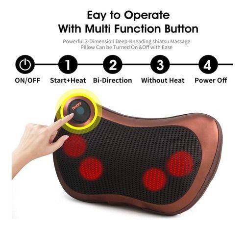 Cojín Masajeador Almohada Auto Relajación Spa Espalda Cuello-2