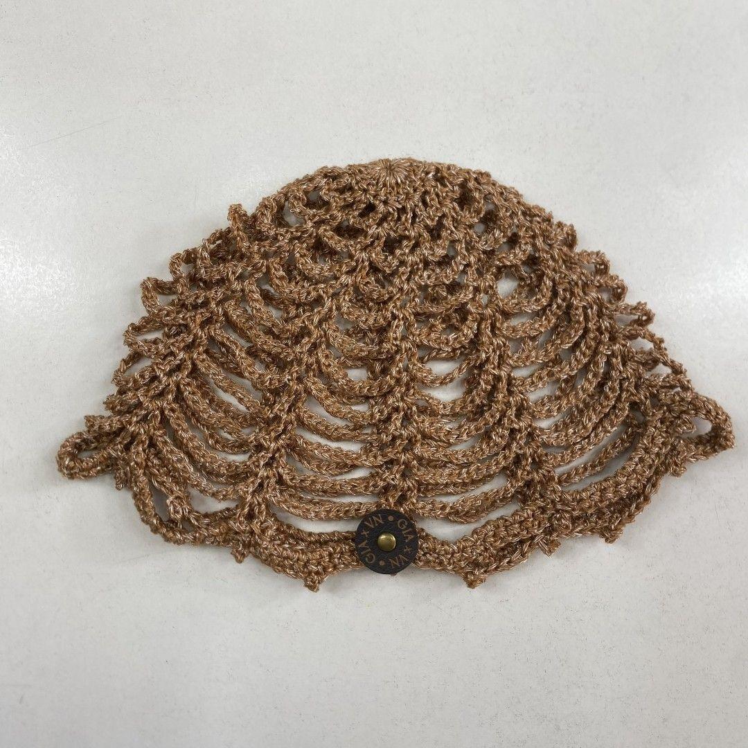Mesh Hat Casquete Crochet modelo Abanico Simple color Caf Satinado-2