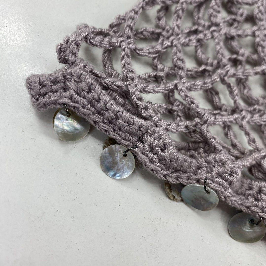 Mesh Hat Casquete Crochet modelo Diamante color Lila Pastel con Aplicaciones-3