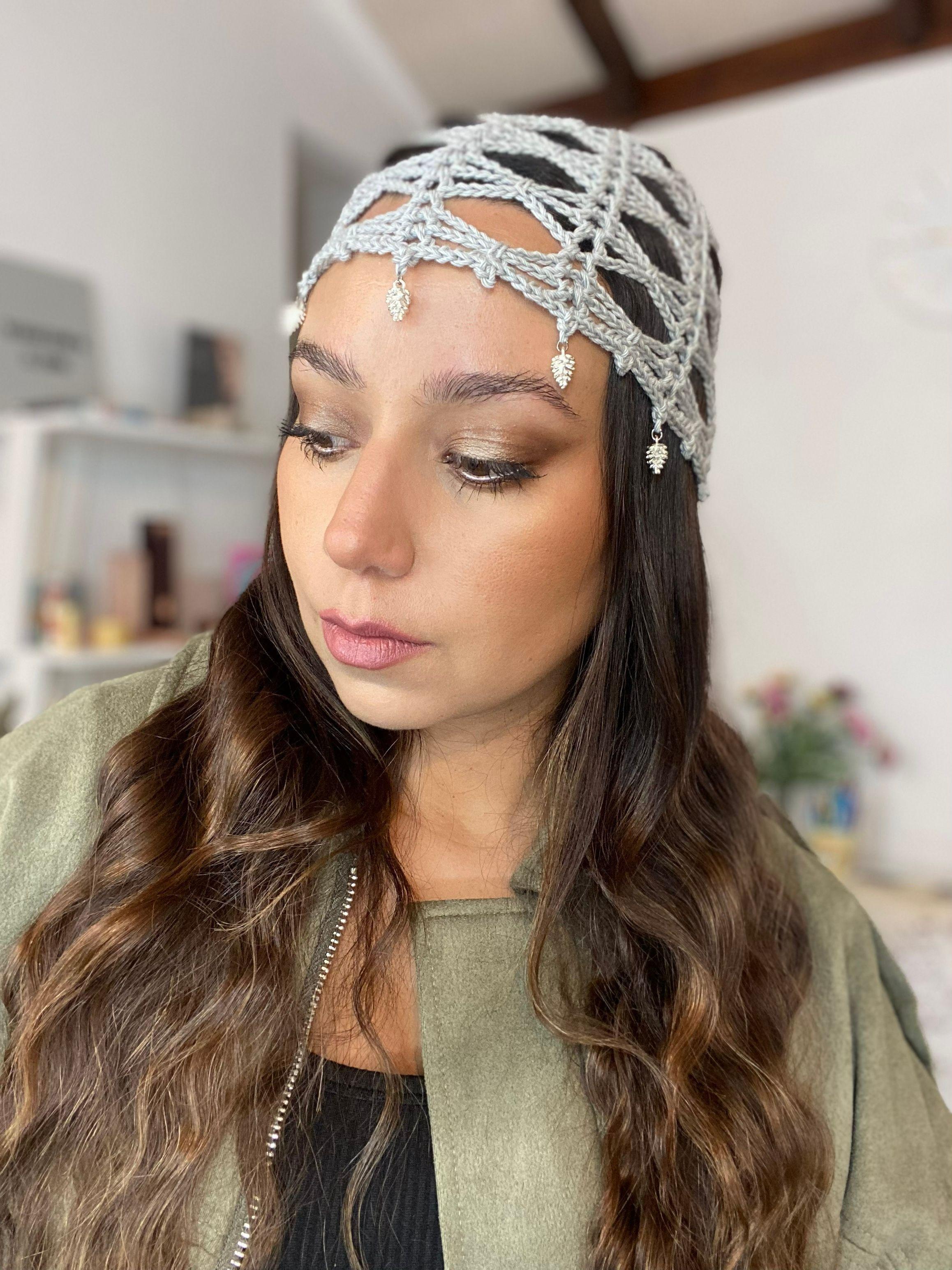 Mesh Hat Casquete Crochet modelo Avellana color Gris con Aplicaciones-4