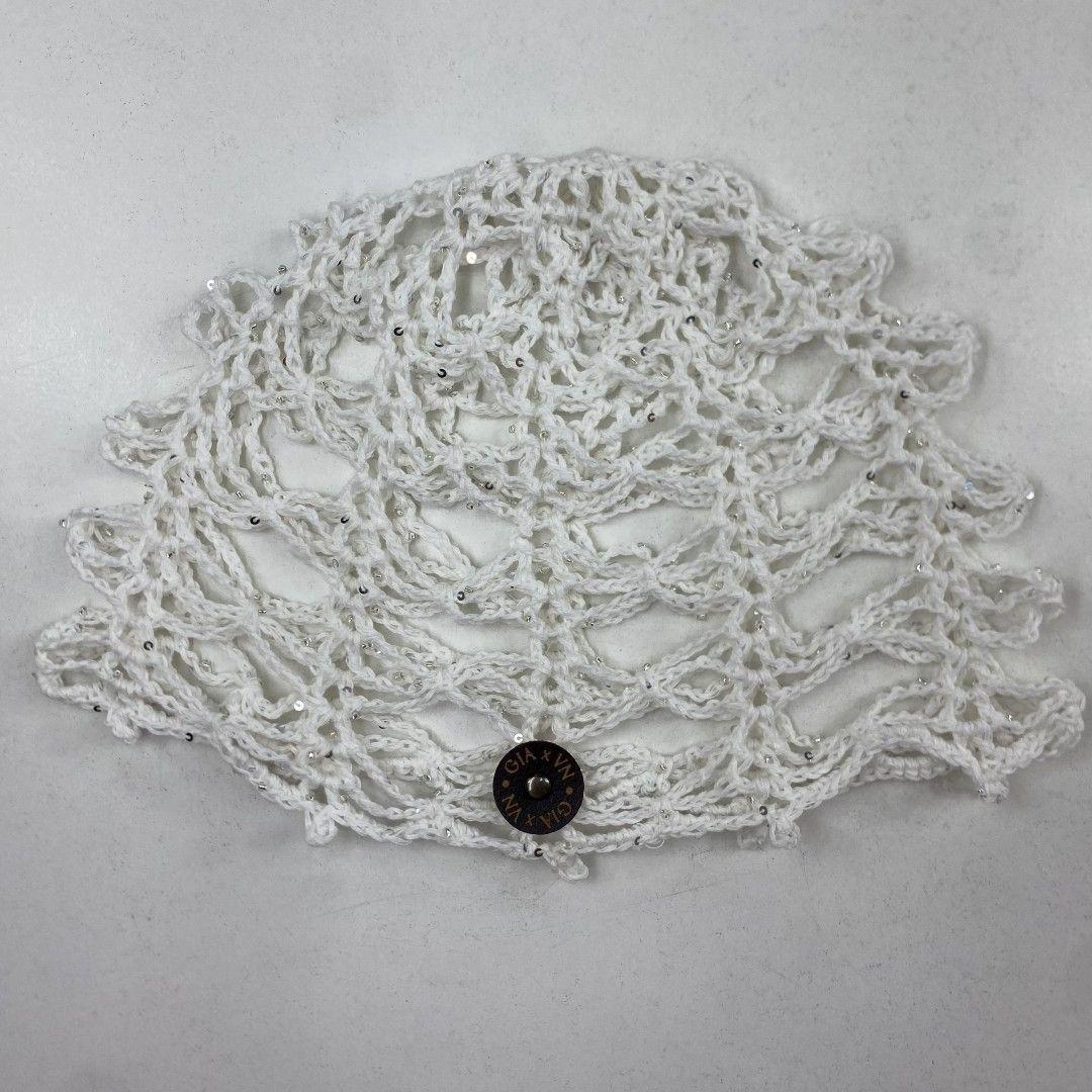 Mesh Hat Casquete Crochet modelo Avellana color Blanco-2