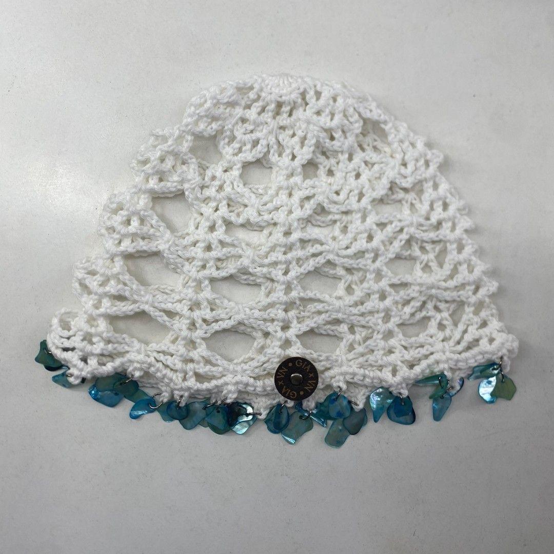 Mesh Hat Casquete Crochet modelo Avellana color Blanco con Aplicaciones-2