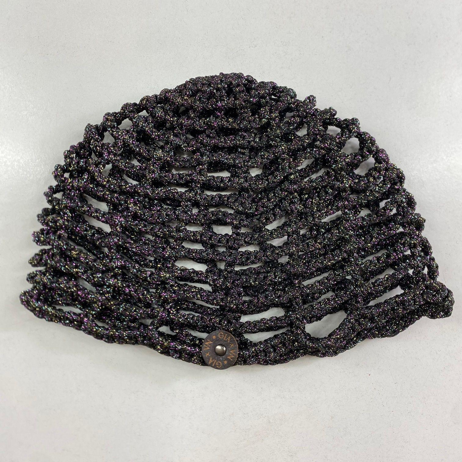 Mesh Hat Casquete a Crochet modelo Red Negro-2
