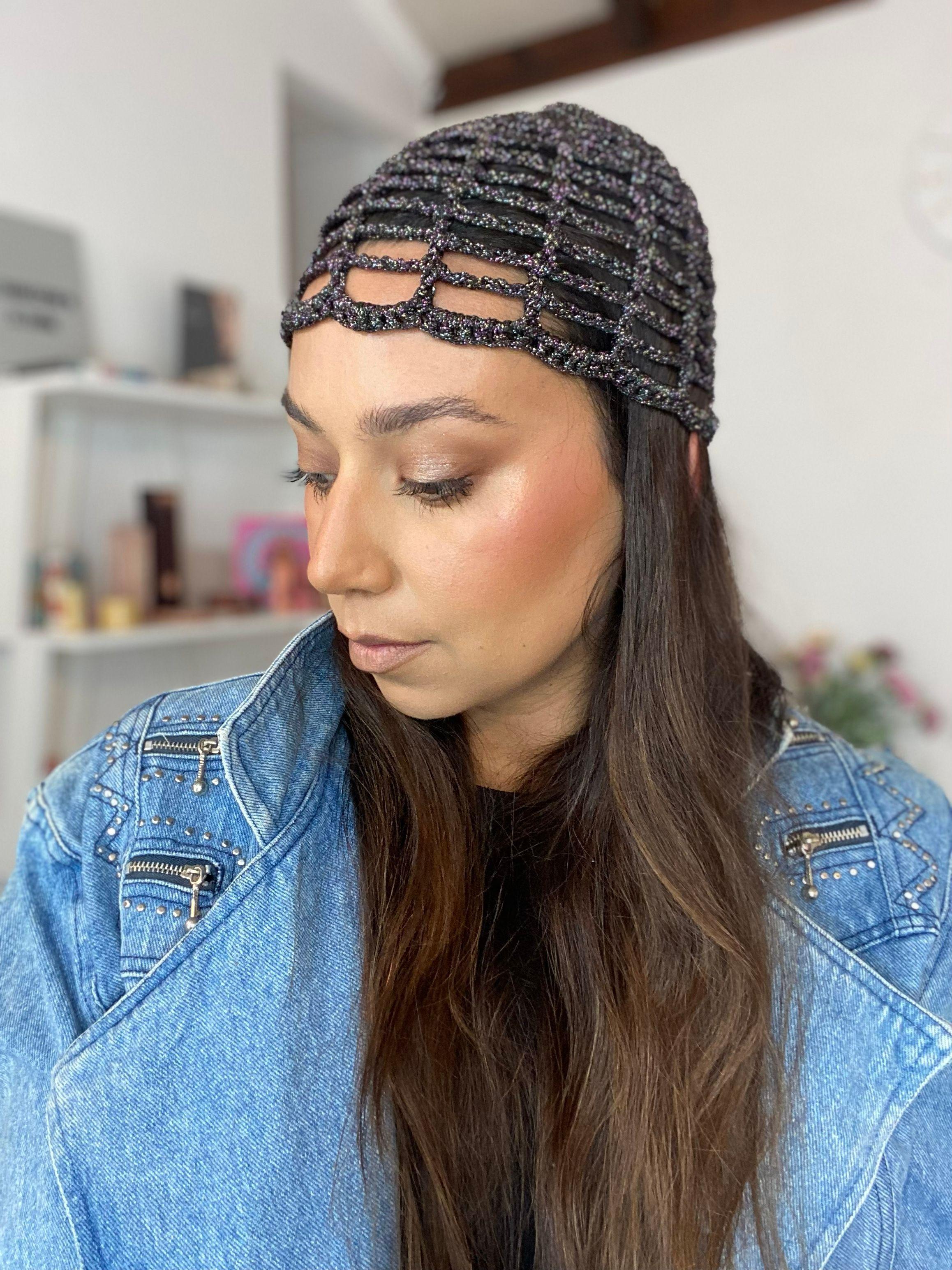 Mesh Hat Casquete a Crochet modelo Red Negro-4