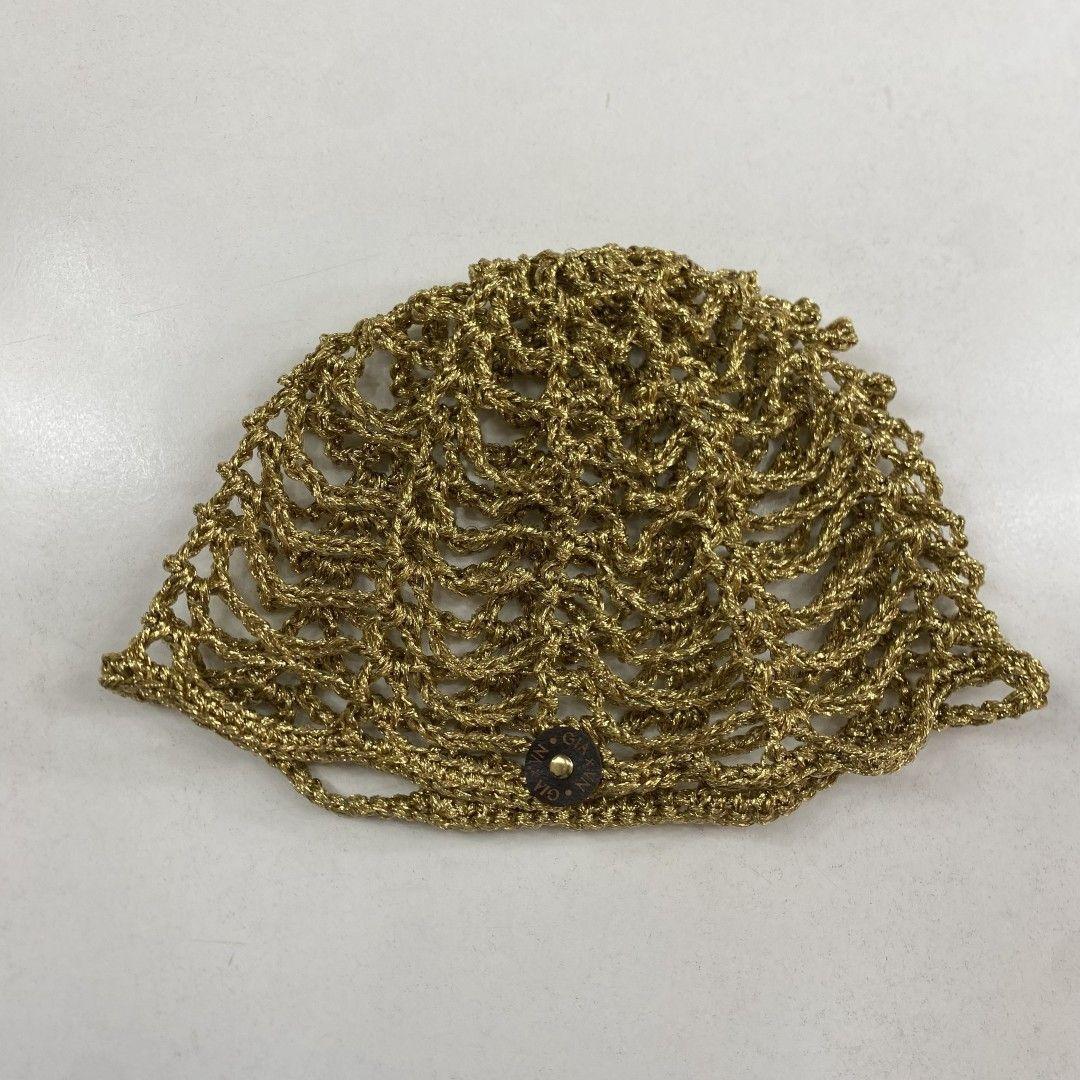 Mesh Hat Casquete Crochet modelo Abanico Simple color Dorado-2