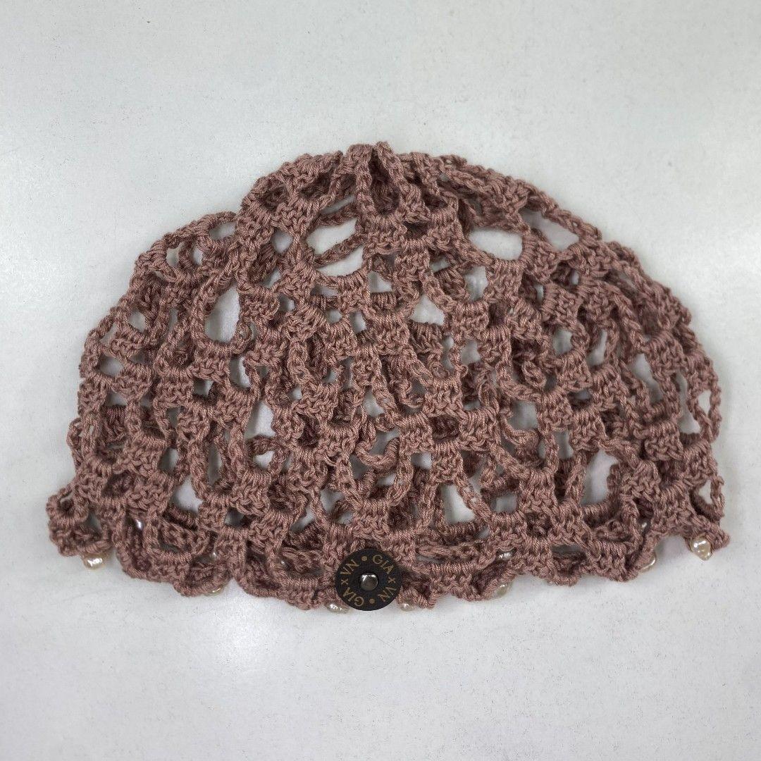 Mesh Hat Casquete Crochet mocelo Cruz color Rosa Palo con Aplicaciones-2