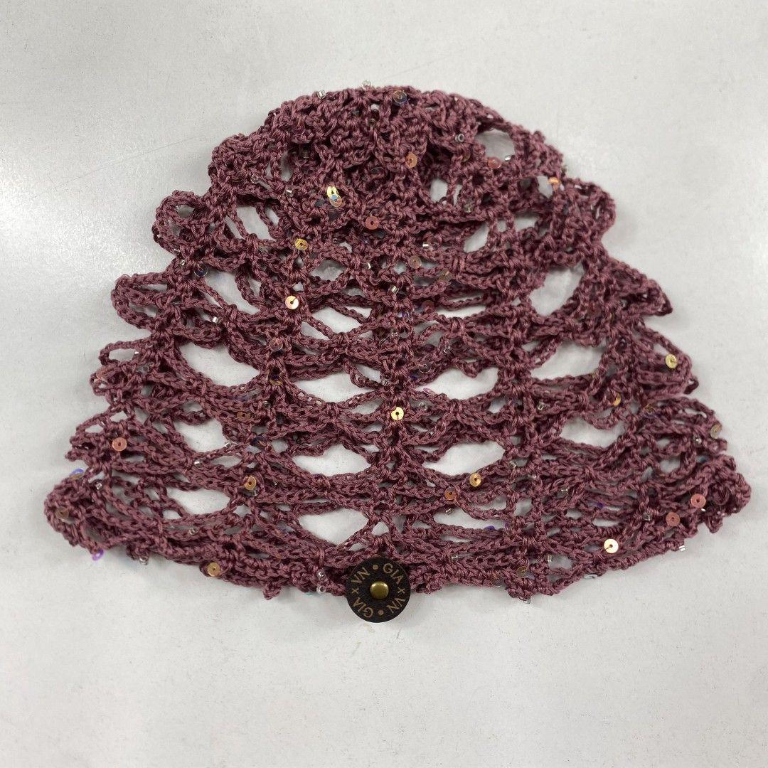 Mesh Hat Casquete Crochet modelo Avellana color Rosa Viejo-2
