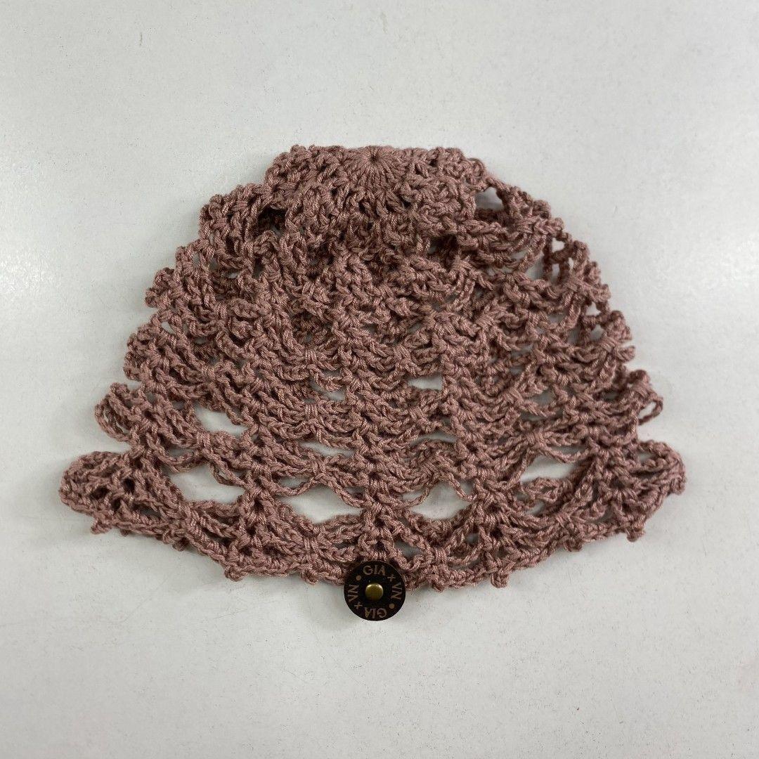 Mesh Hat Casquete Crochet modelo Avellana color Rosa Palo-2