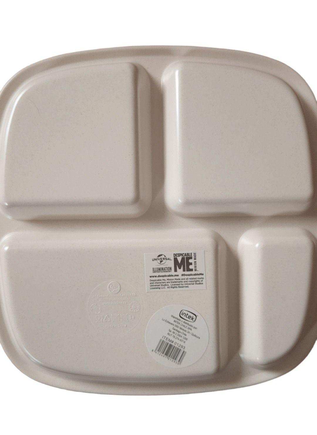 Plato bebé dividido plastico bpa free minnions-1