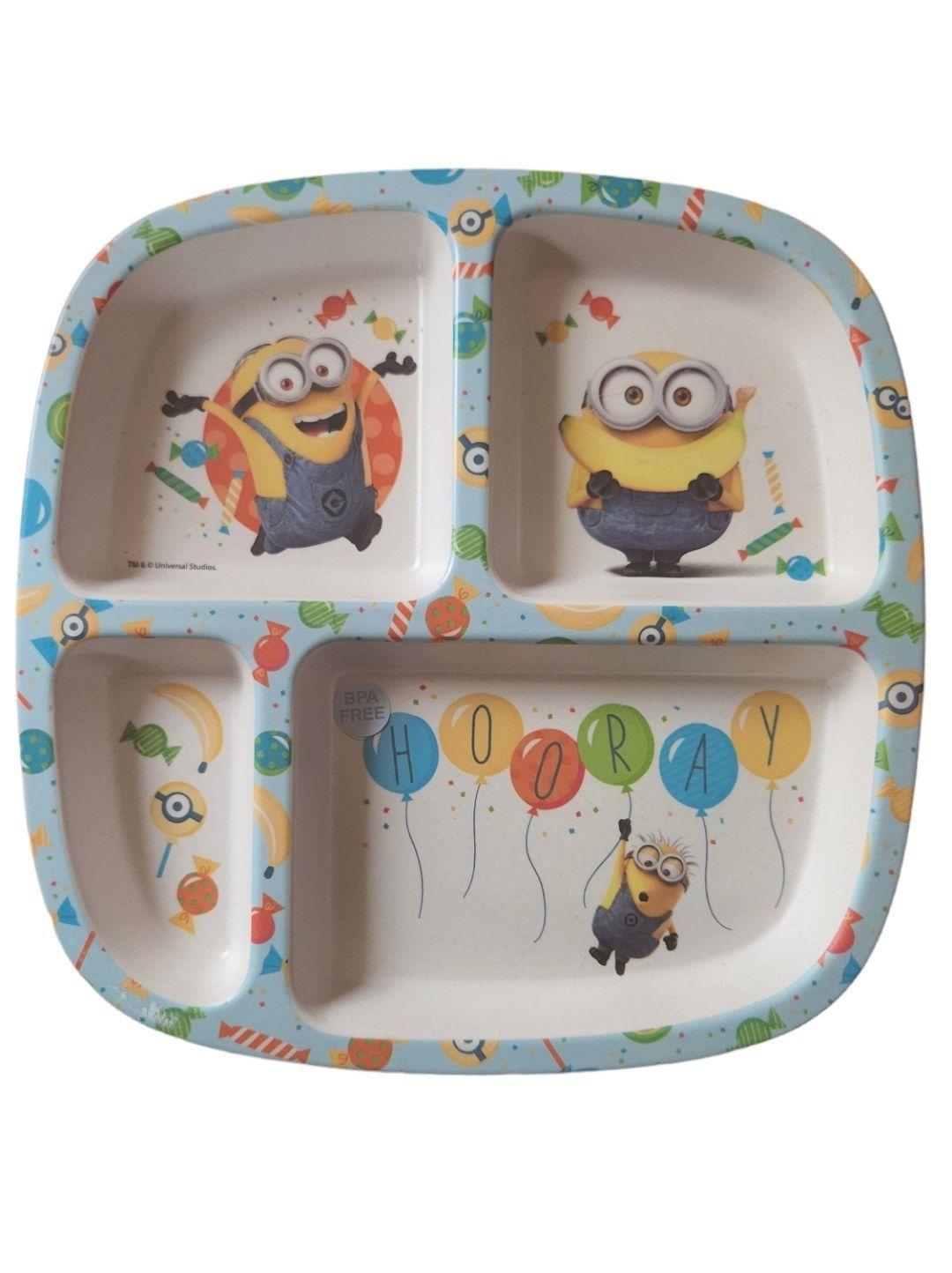 Plato bebé dividido plastico bpa free minnions-0