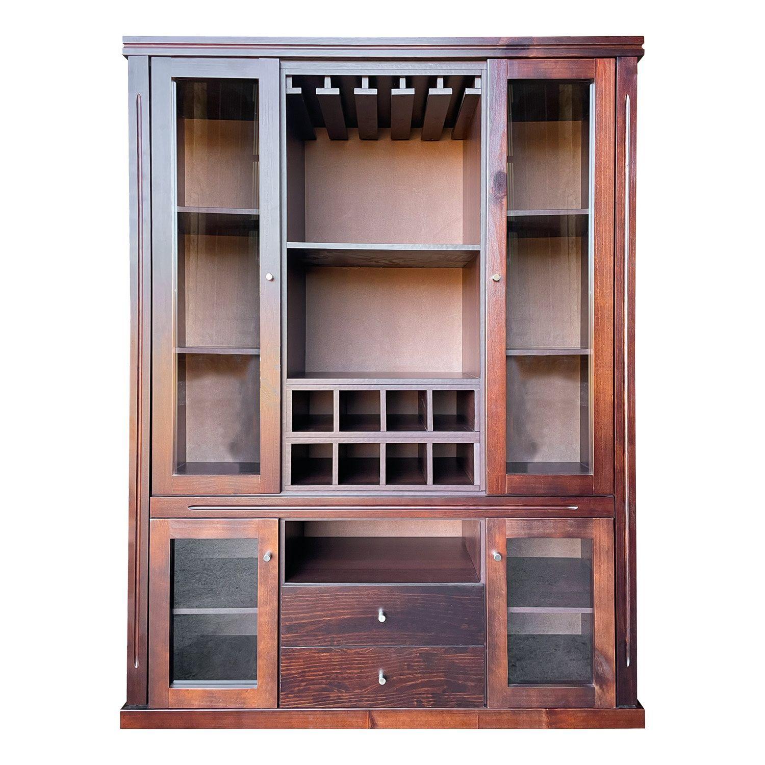 Vitrina New Gran Barcelona Vidrio 4 Puertas Madera 2 Cajones-3