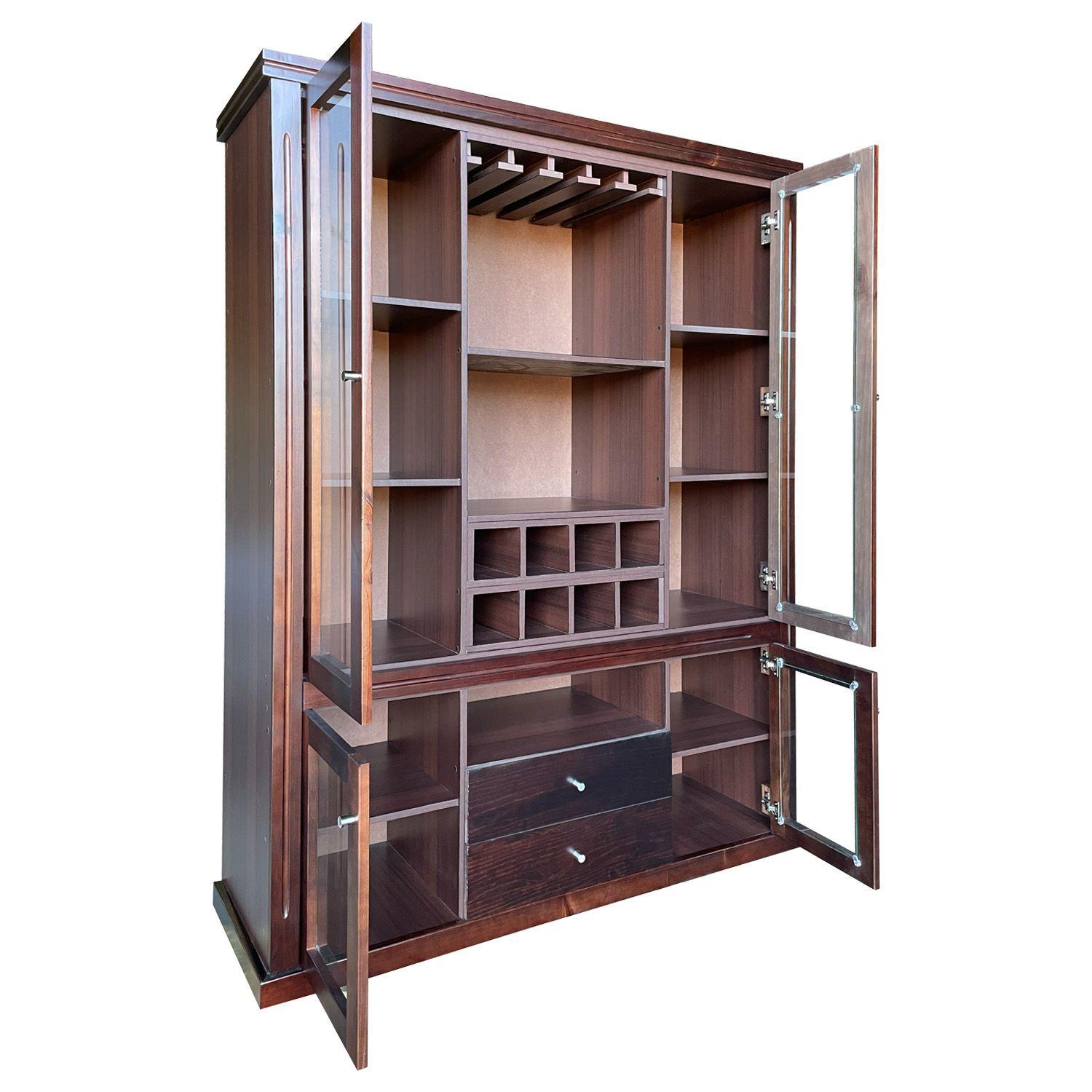 Vitrina New Gran Barcelona Vidrio 4 Puertas Madera 2 Cajones-4
