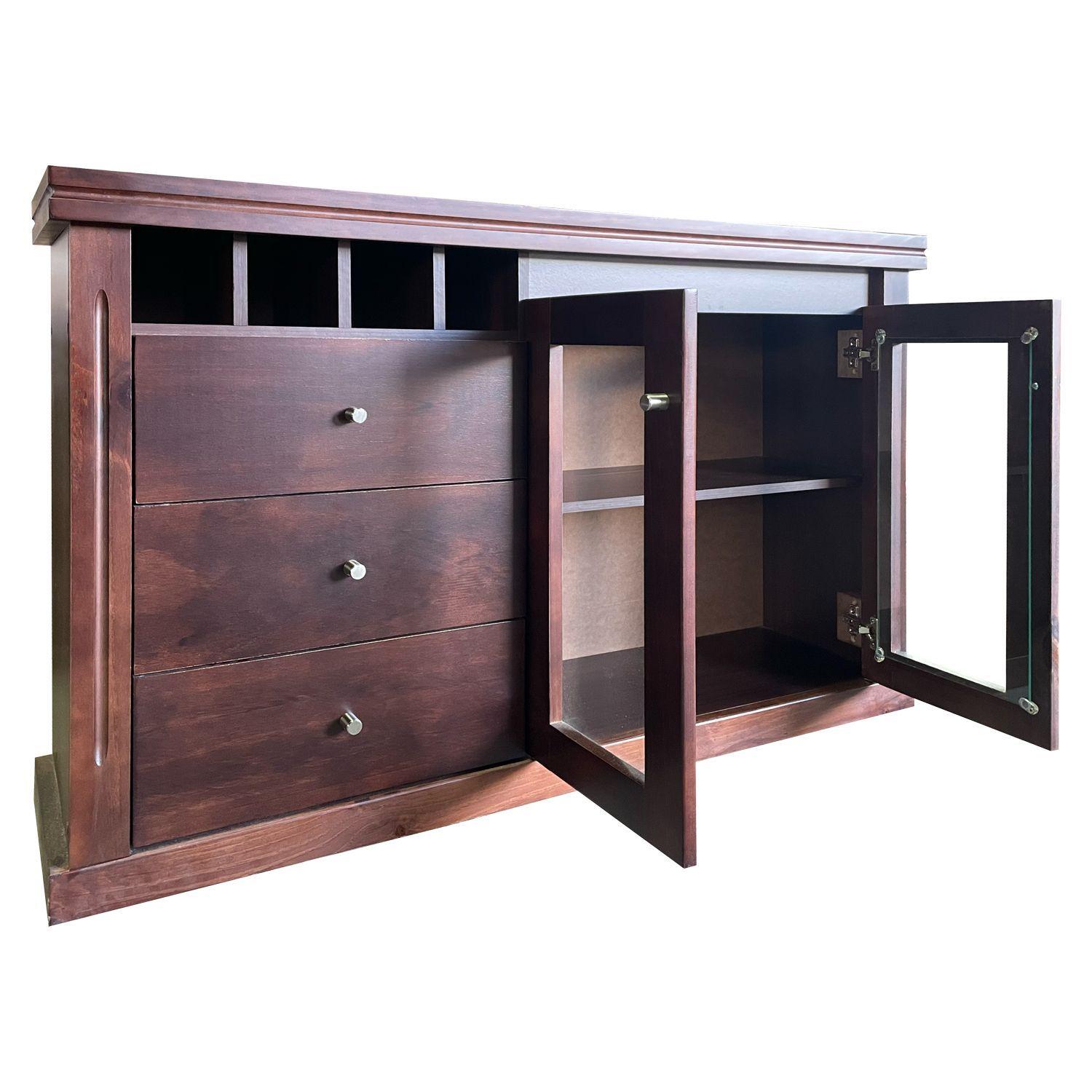 Buffet New Barcelona Rectangular Vidrio Puerta Madera-2