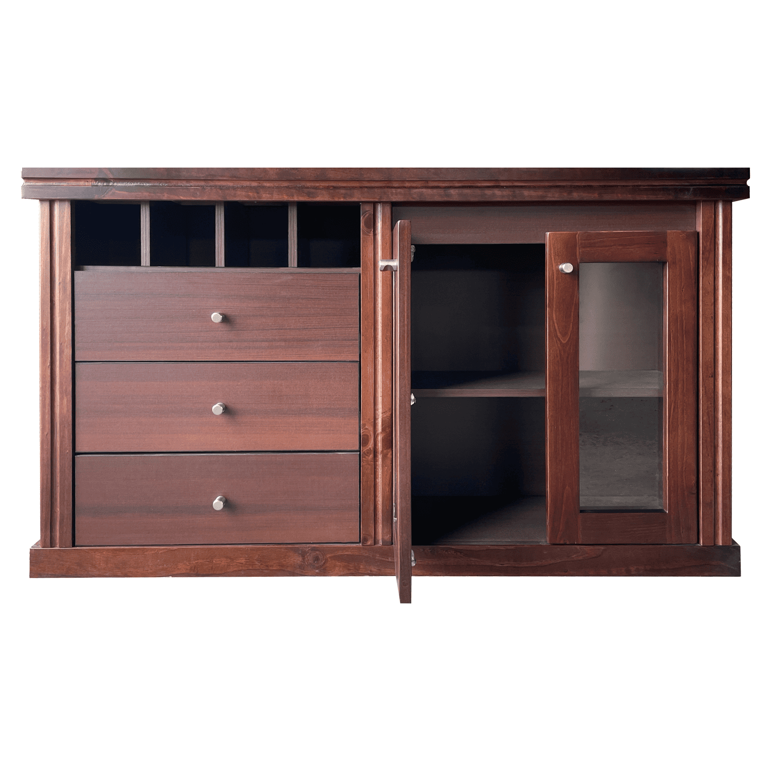 Buffet New Barcelona Rectangular Vidrio Puerta Madera-2